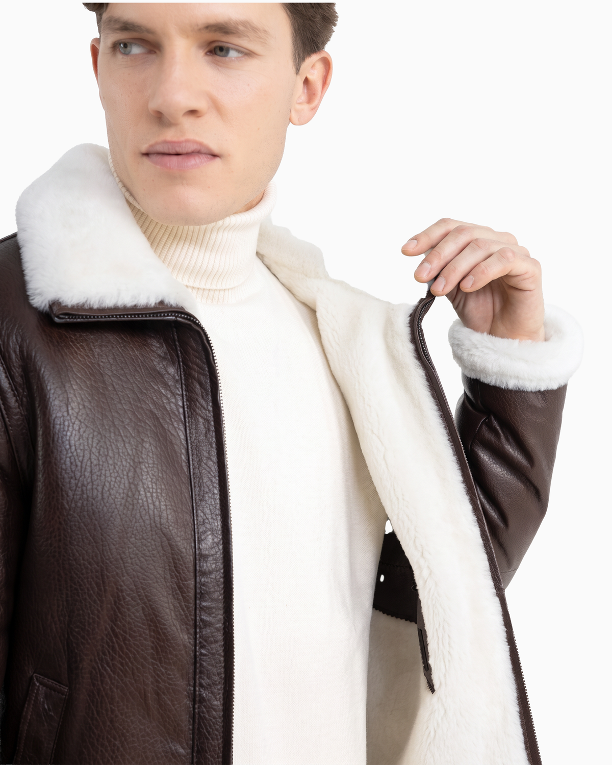 RAFA MEN'S  GENUINE SHEARLING JACKET-thumbmail-3