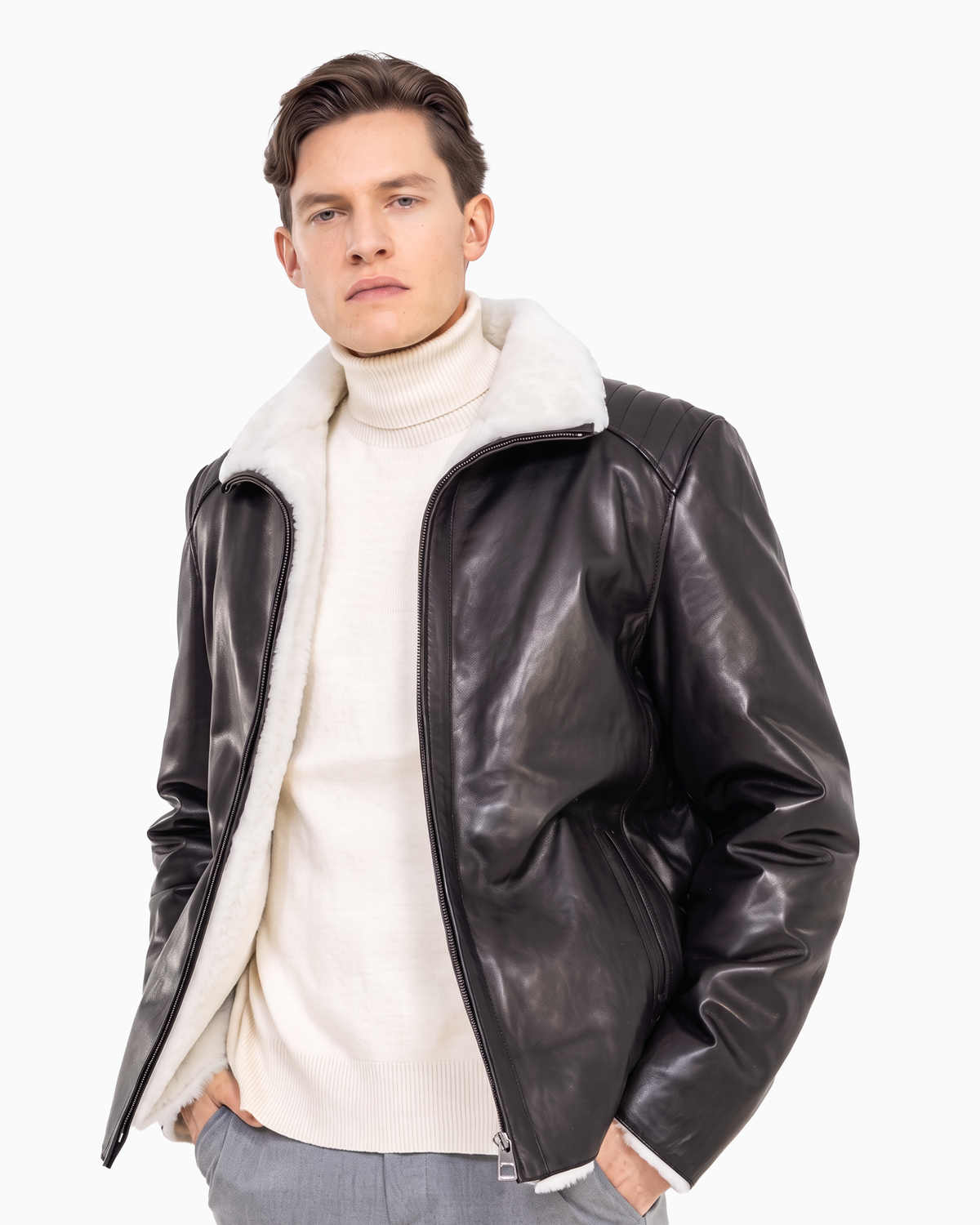 JUSTIN Genuine shearling jacket-thumbmail-3