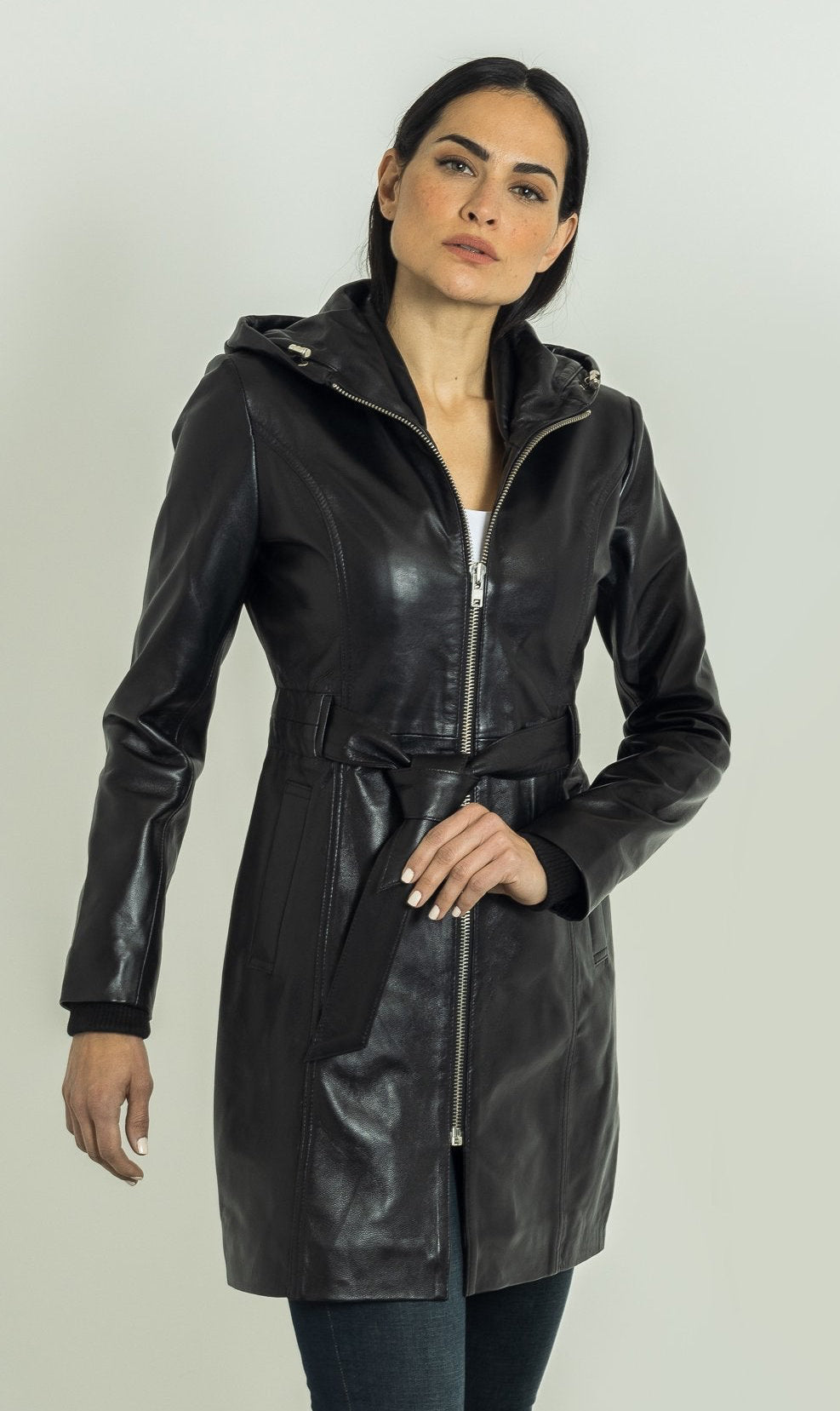 Krystal Leather Trench