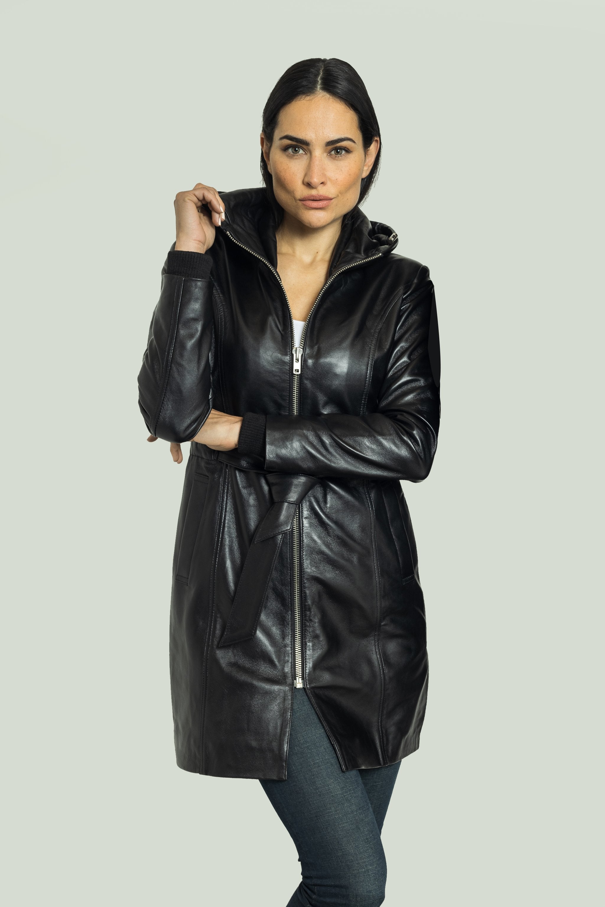 Krystal Leather Trench-3