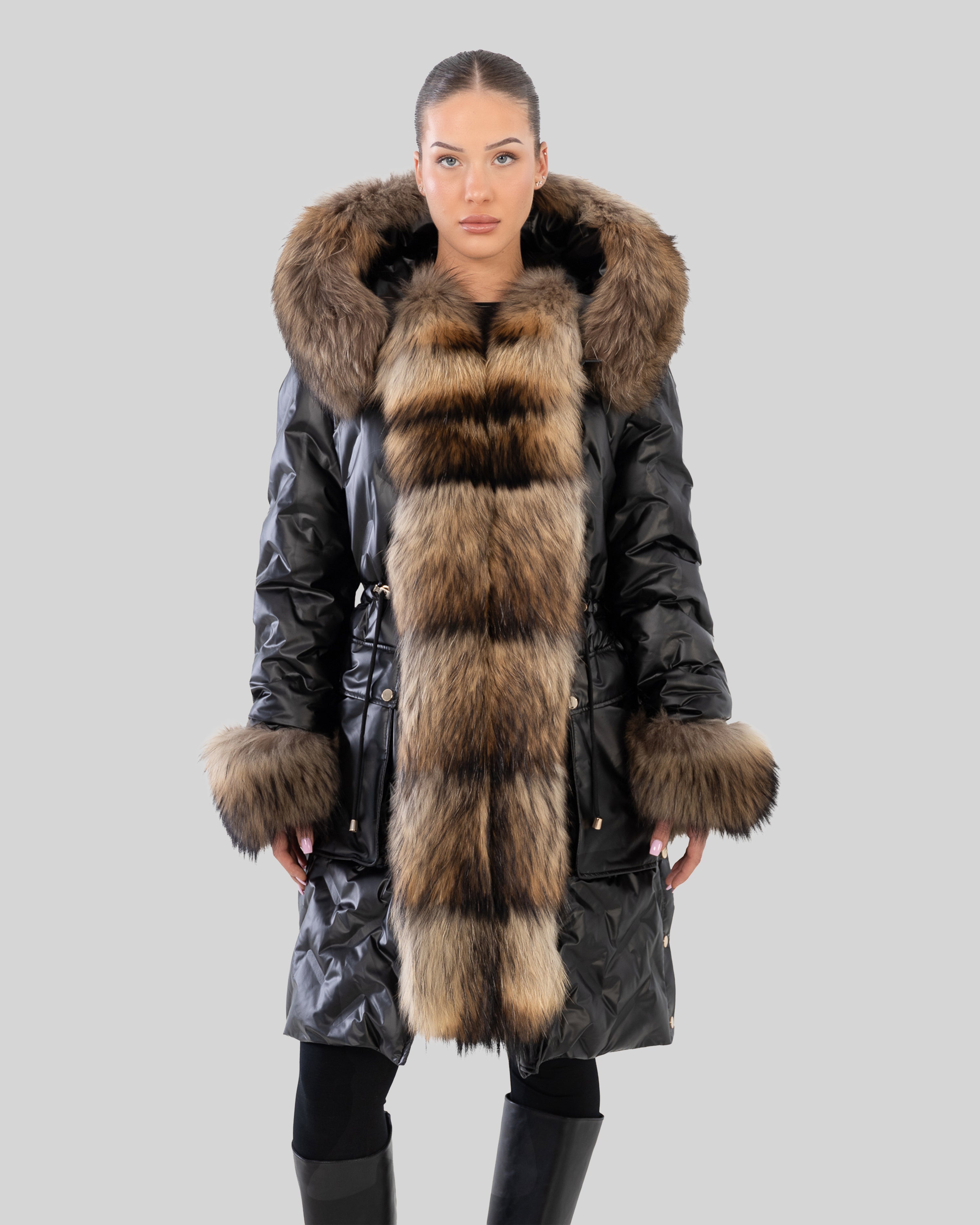 Lexi Women's Down Coat with Removable Natural Fur-thumbmail-1