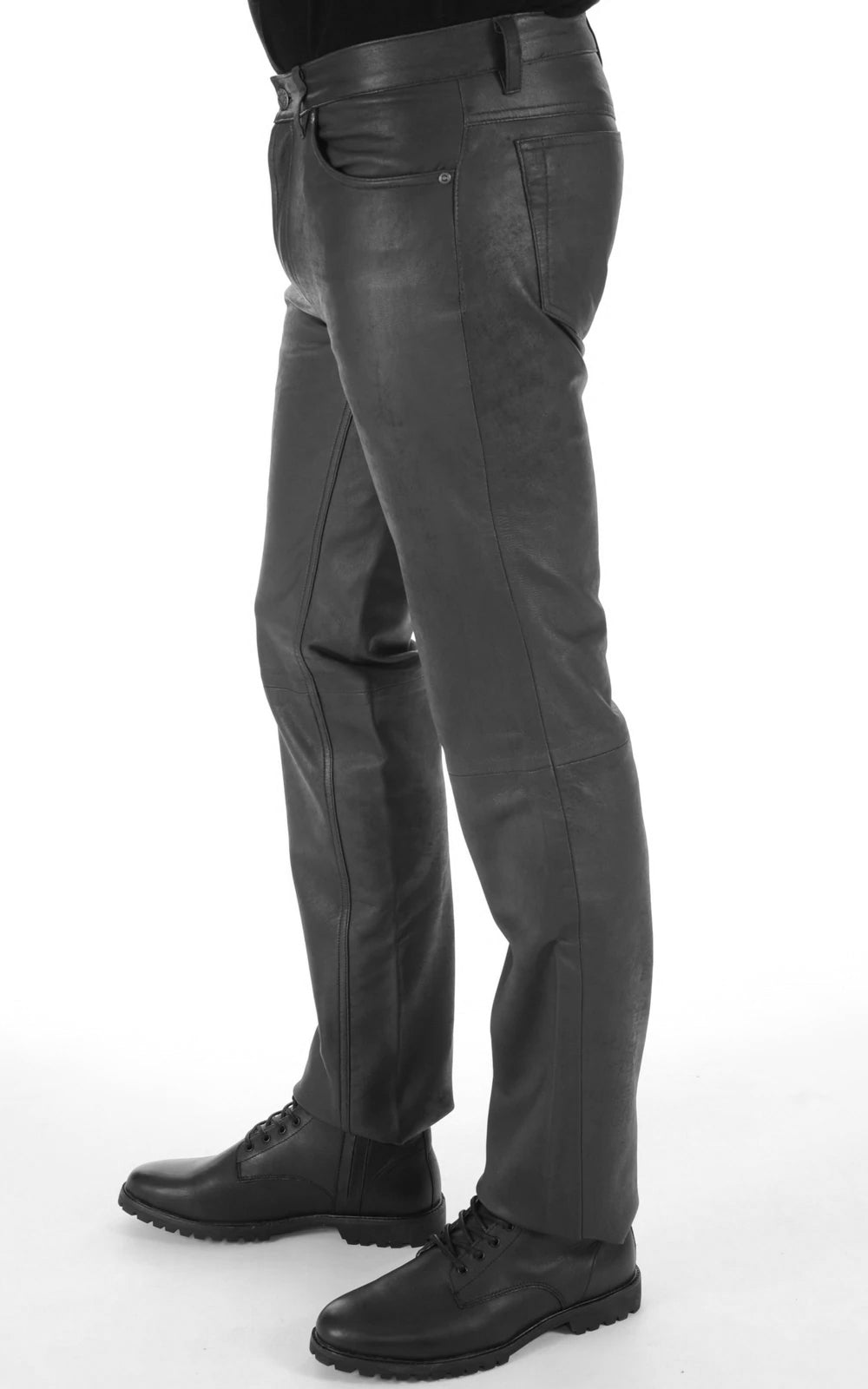Maddox Mens Leather Pants | Black-thumbmail-3