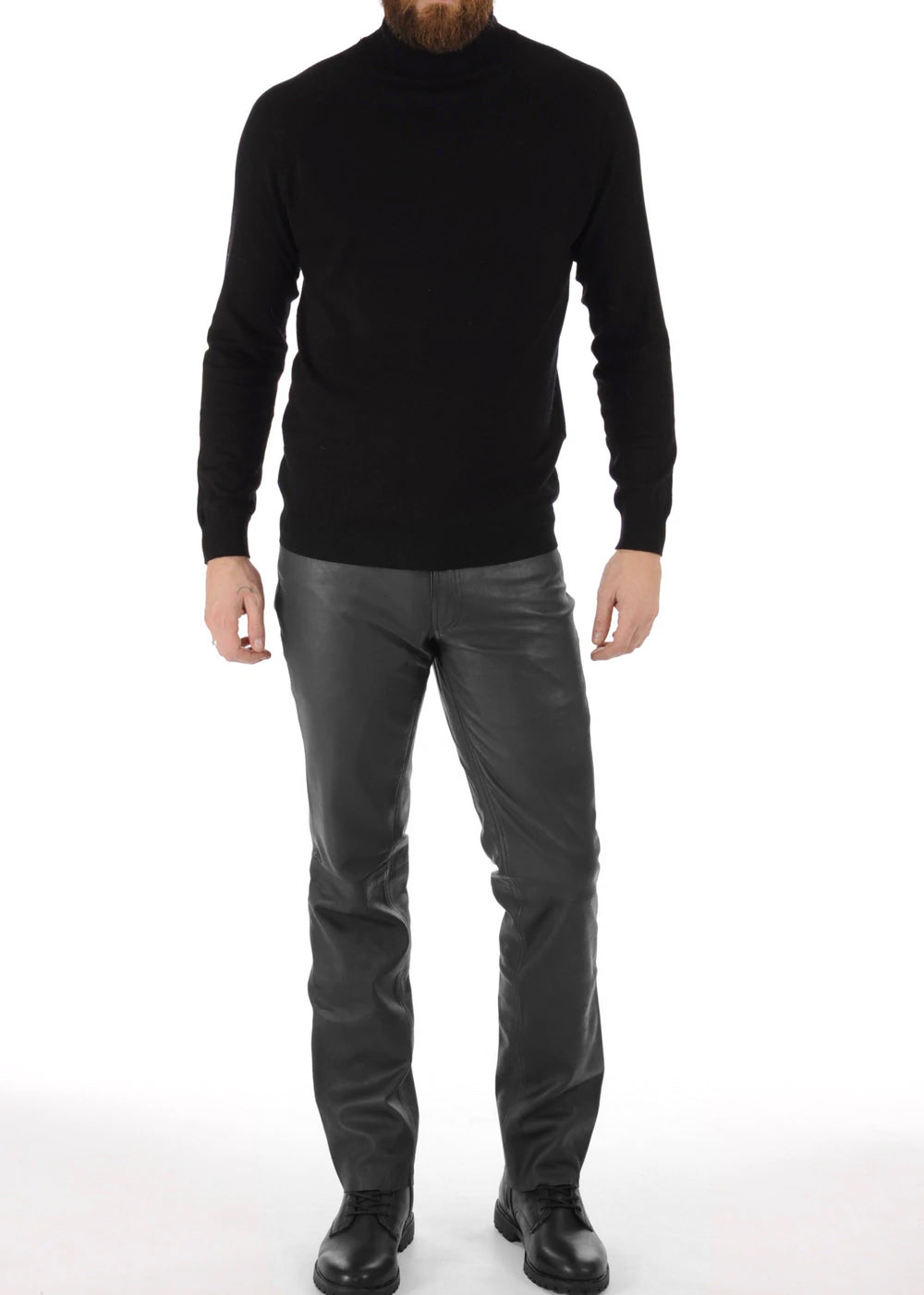 Maddox Mens Leather Pants | Black-thumbmail-4