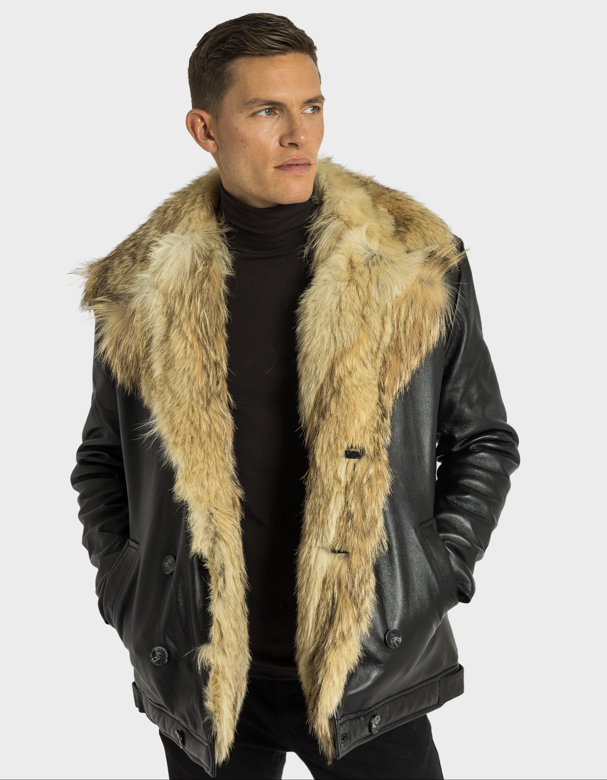 Marvin Leather Jacket with Natural Fur-thumbmail-5