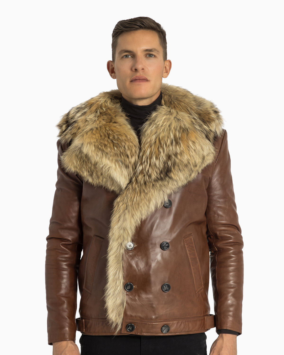 Marvin Leather Jacket with Natural Fur-thumbmail-2