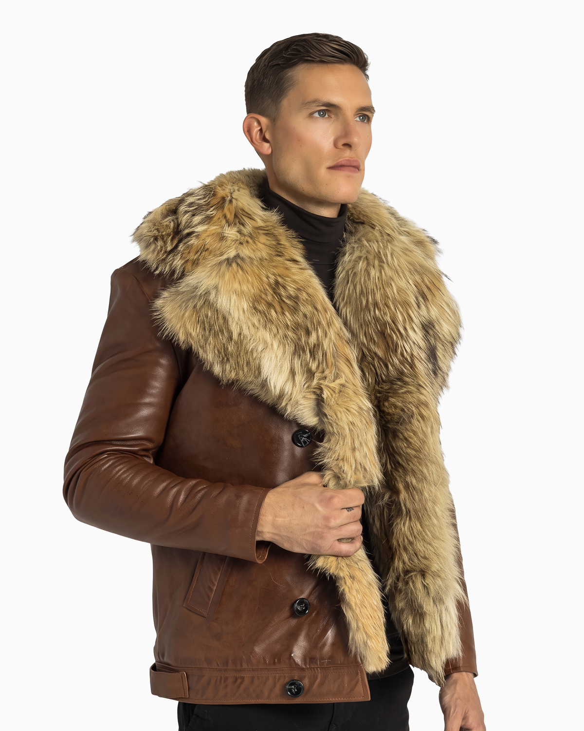 Marvin Leather Jacket with Natural Fur