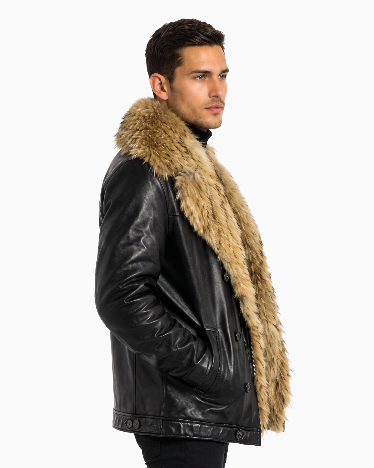 Marvin Leather Jacket with Natural Fur-thumbmail-4