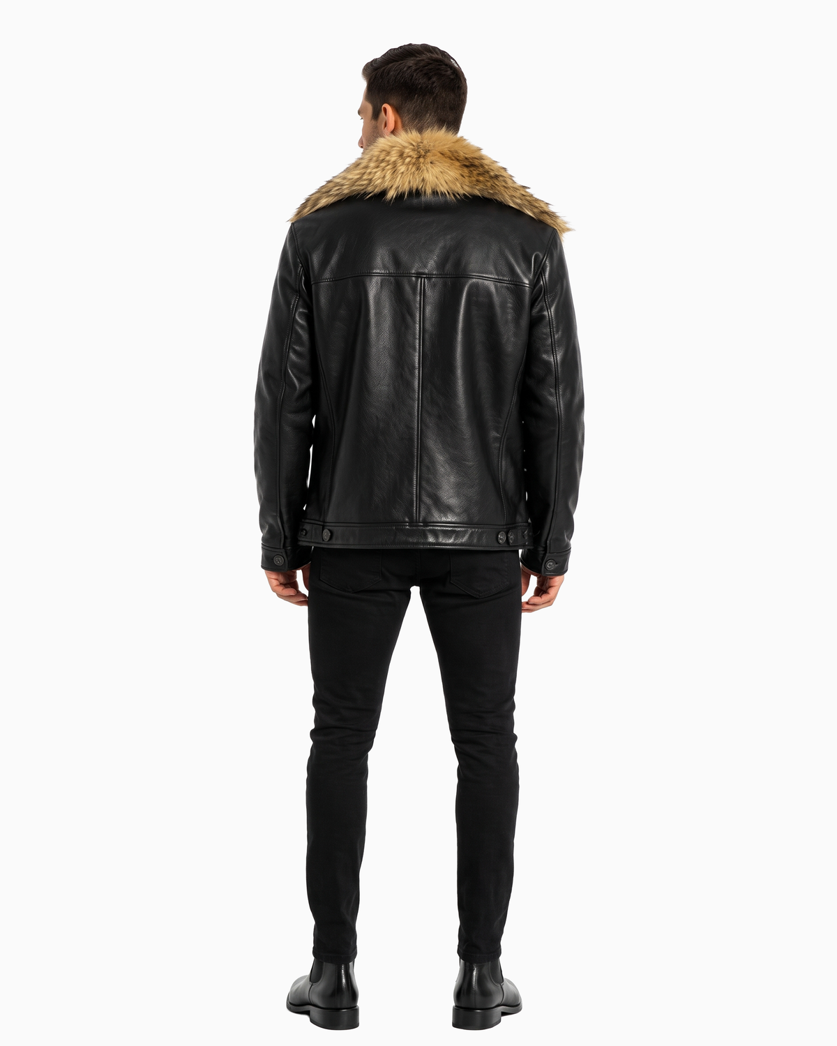 Marvin Leather Jacket with Natural Fur-thumbmail-5