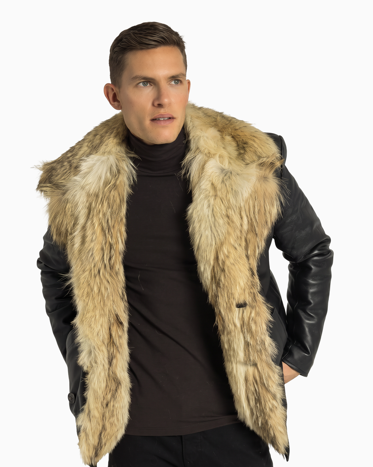 Marvin Lambskin Leather Jacket with Natural Real Fur