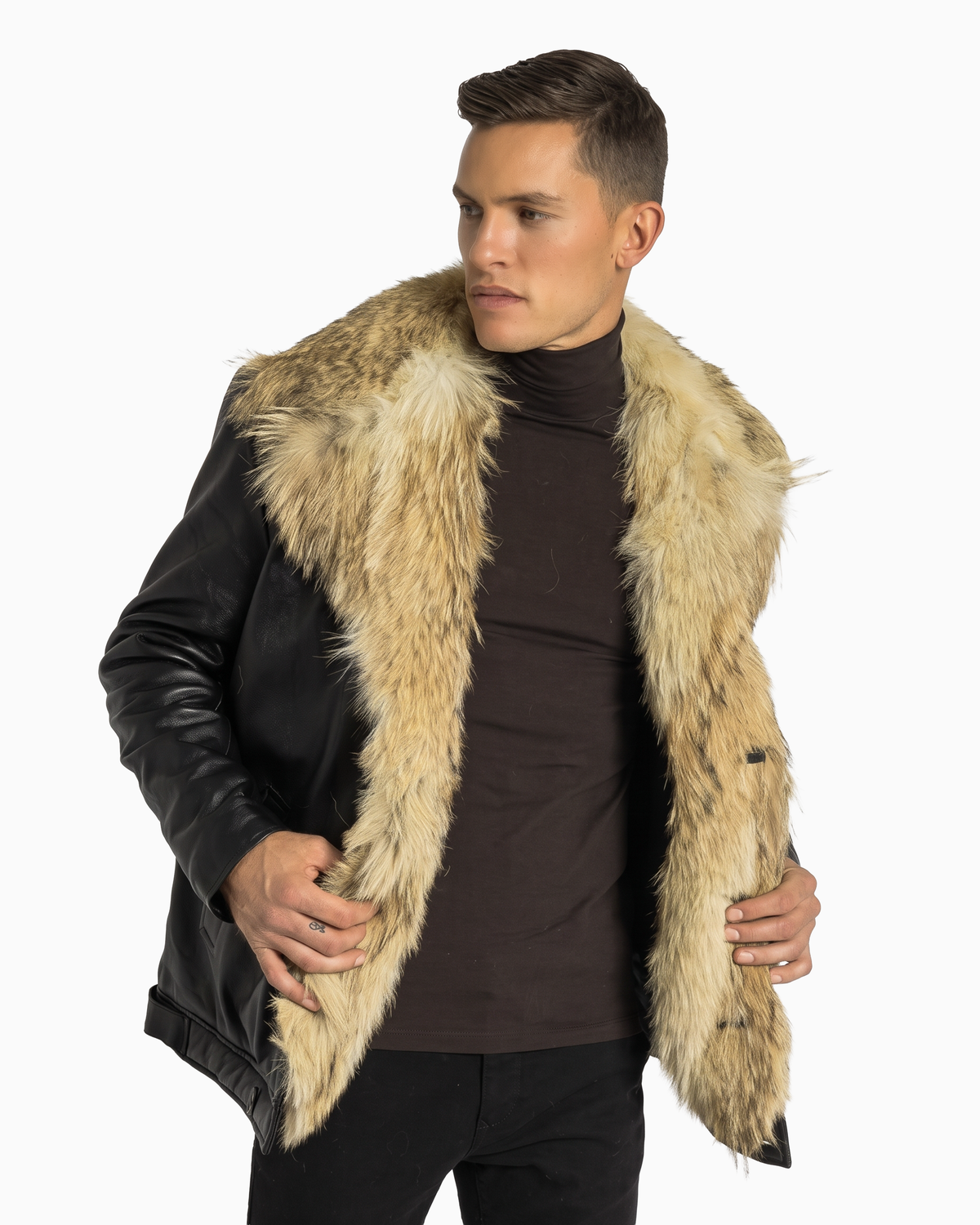 Marvin Leather Jacket with Natural Fur-thumbmail-9