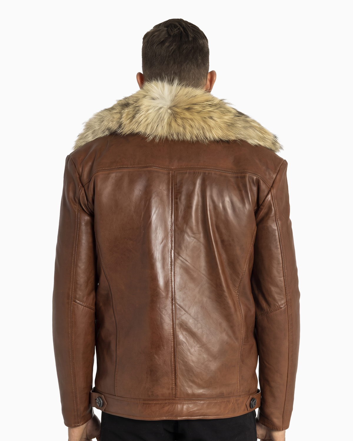 Marvin Leather Jacket with Natural Fur-thumbmail-3