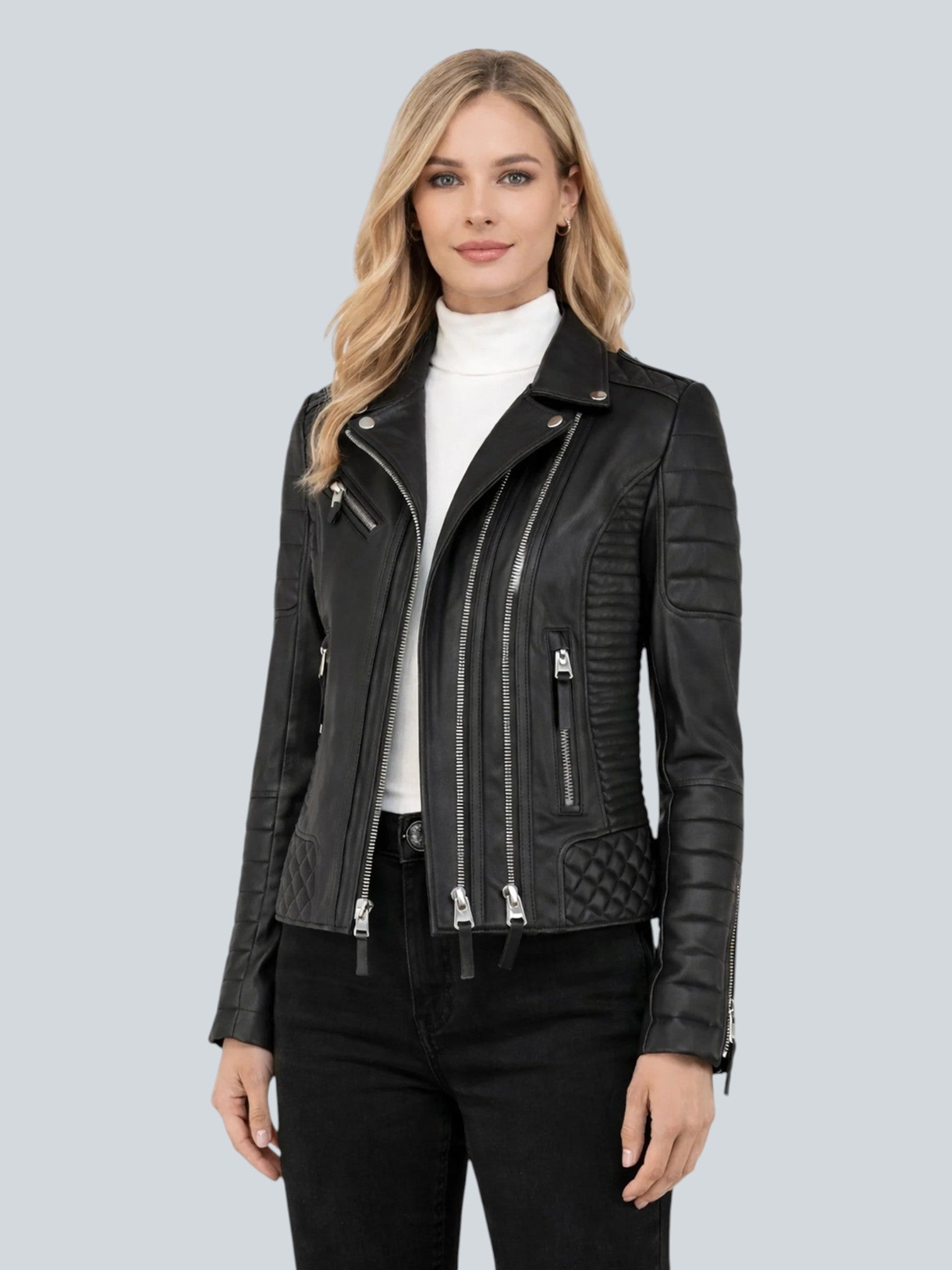 Mia Leather Biker Jacket
