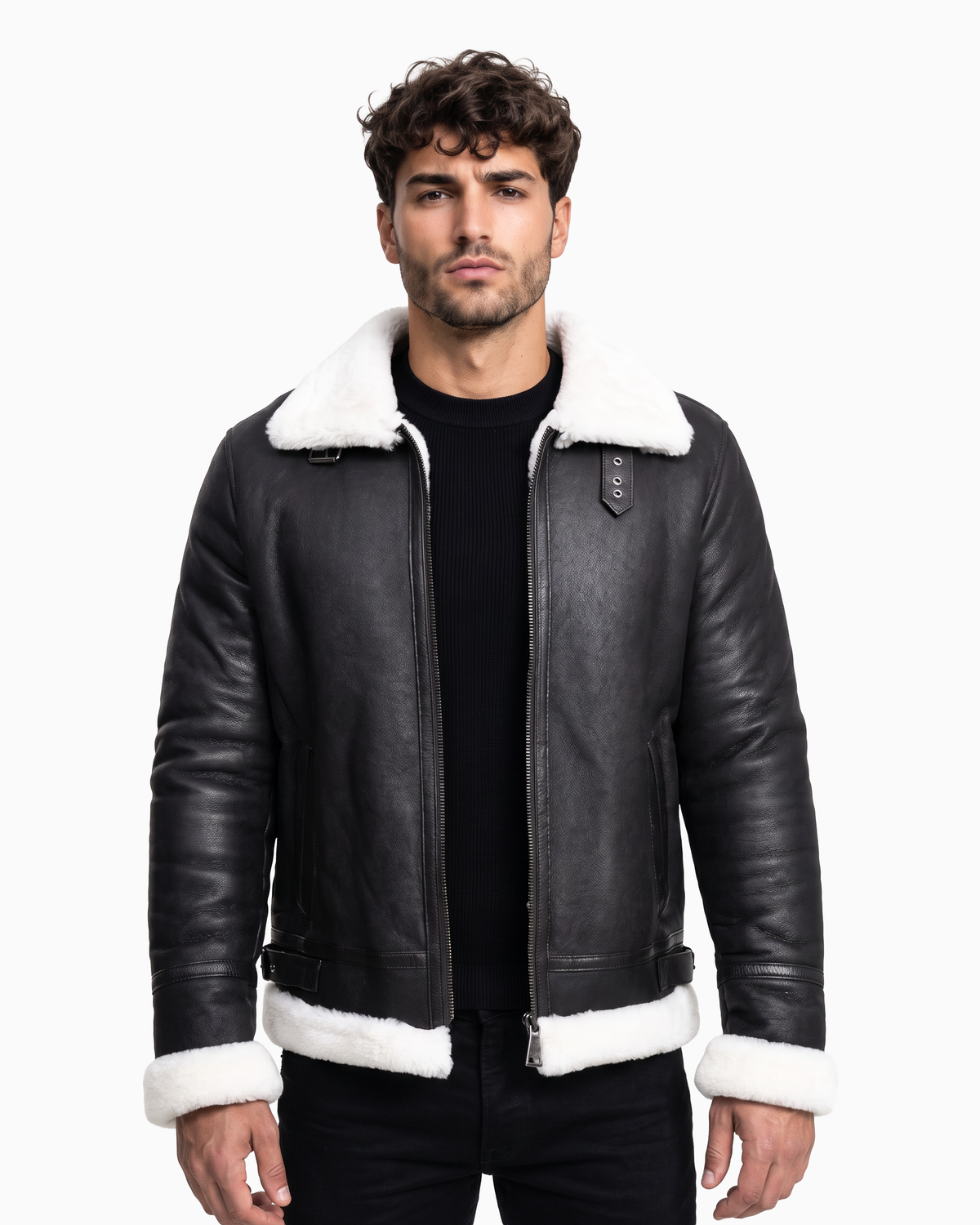 OLTEN MEN'S SHEARLING  JACKET