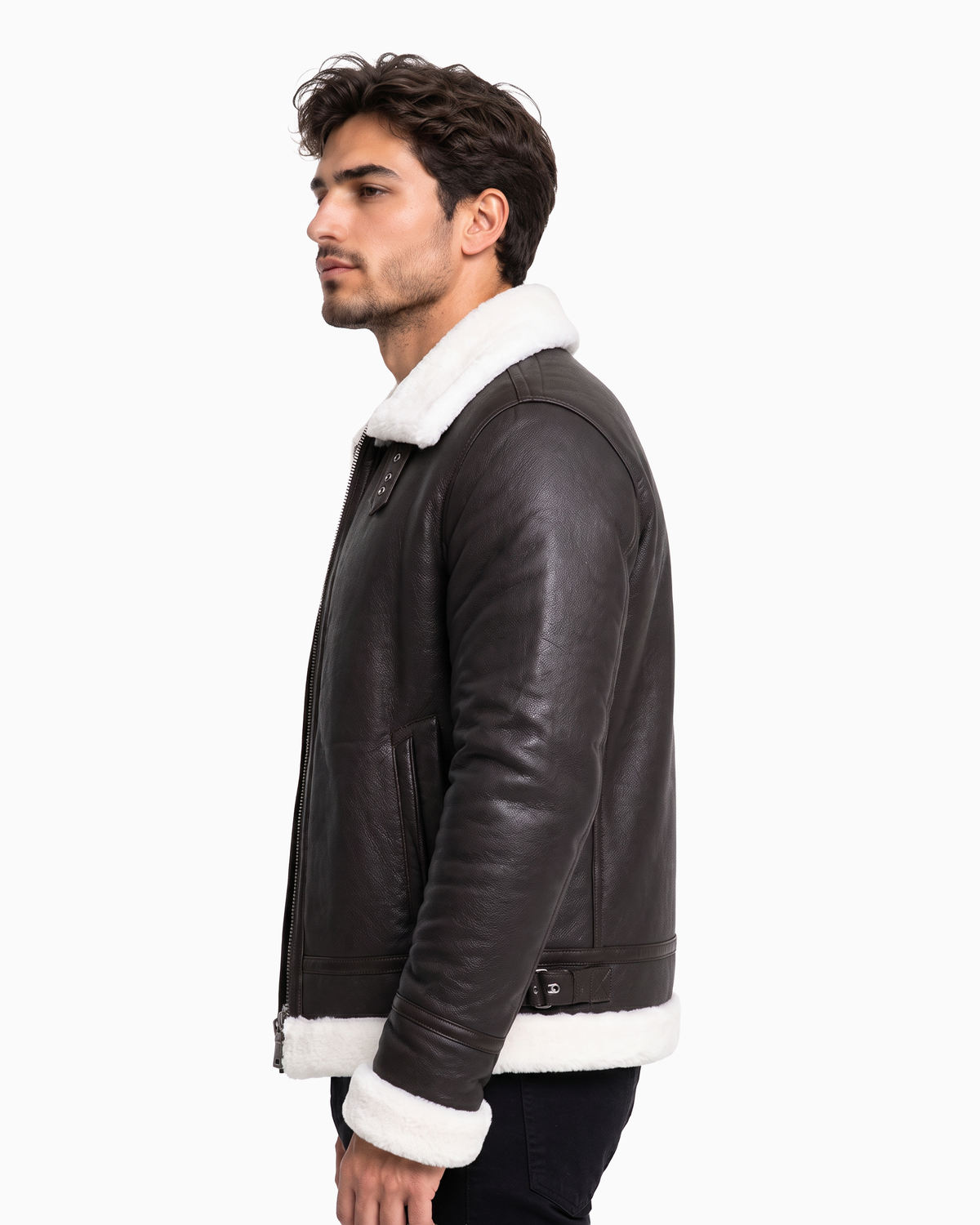 OLTEN MEN'S SHEARLING  JACKET