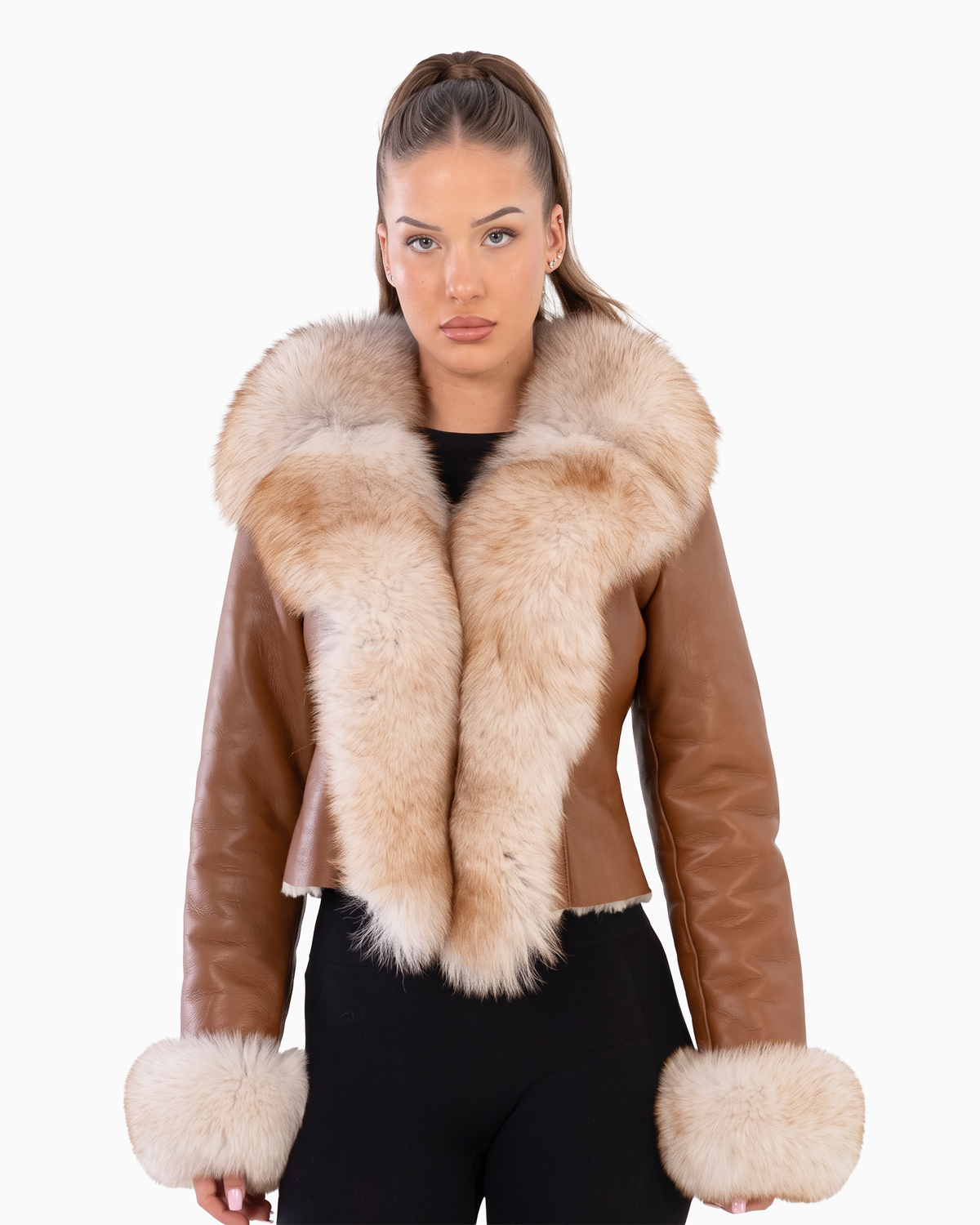 QUINN SHEARLING JACKET with Fox fur