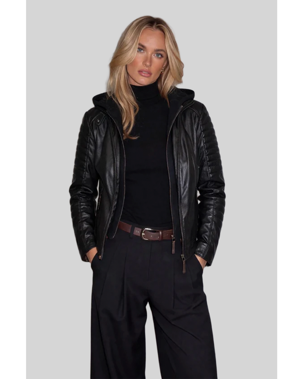 REBECCA BIKER LEATHER JACKET