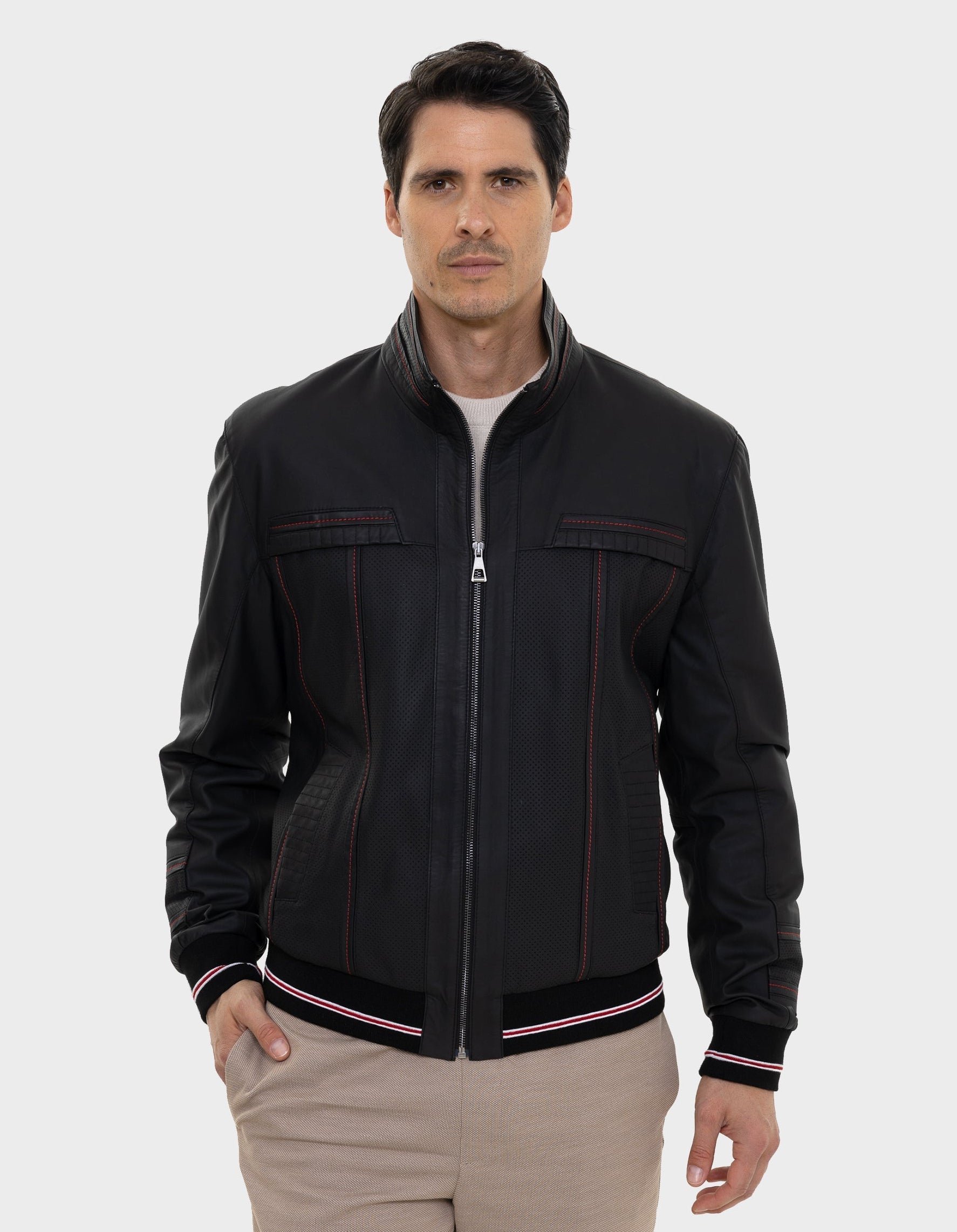 Roberto Leather Bomber Jacket