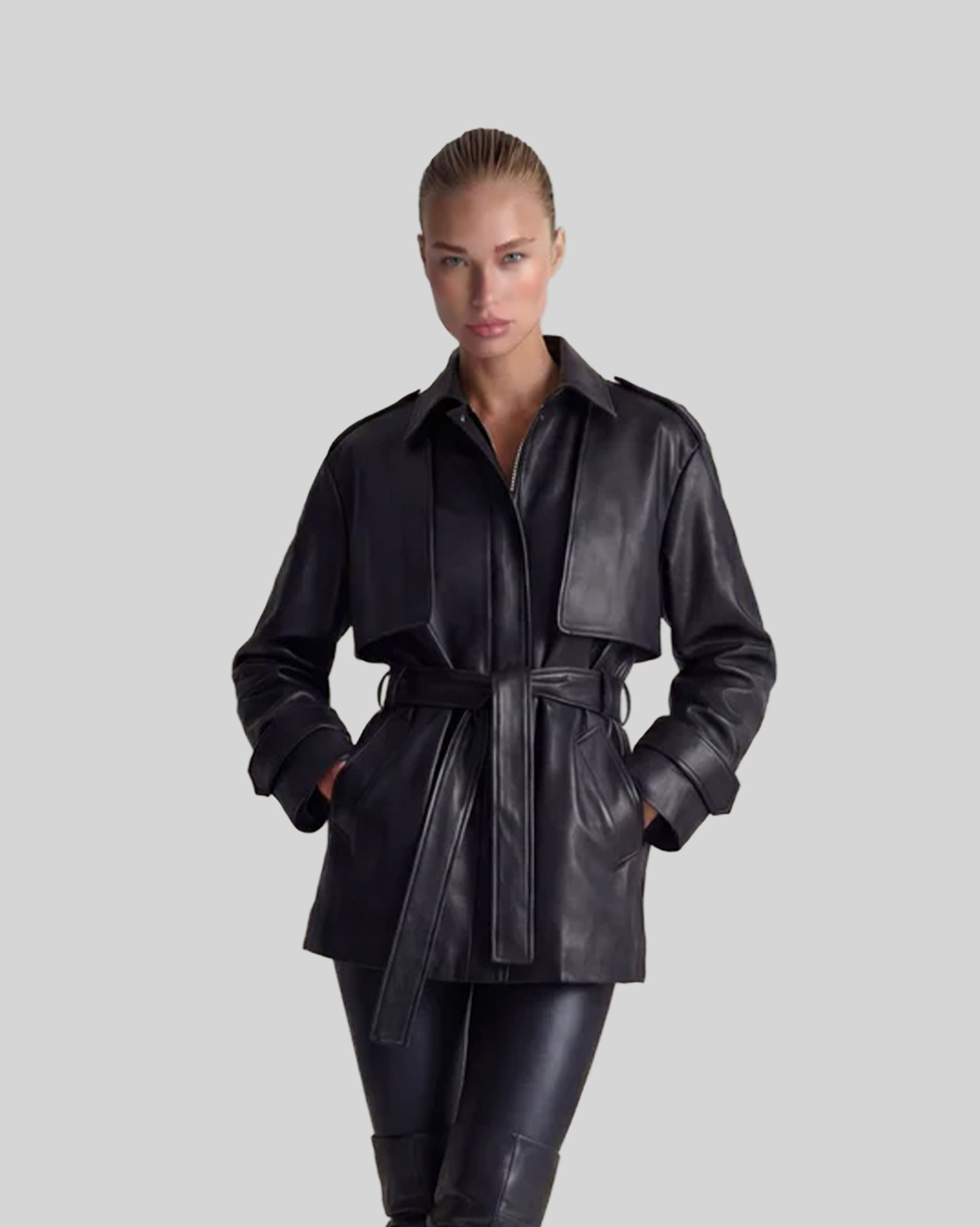 Monaco Leather Trench Coat-thumbmail-8