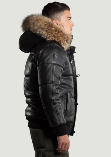 Arctic Leather Coat With Natural Fur - BLACK FRIDAY SALE 2023