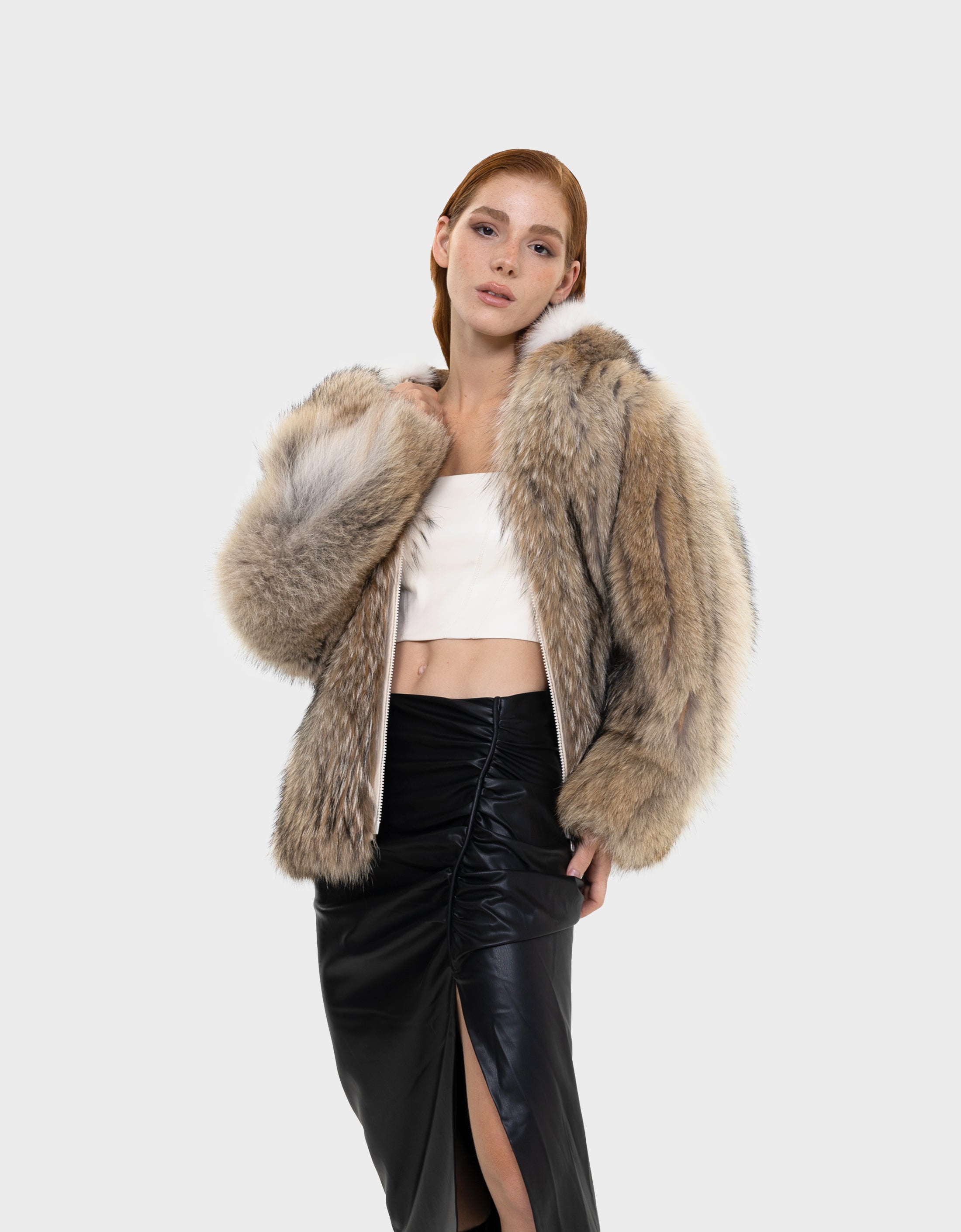 Evelyn Natural Fur Coat