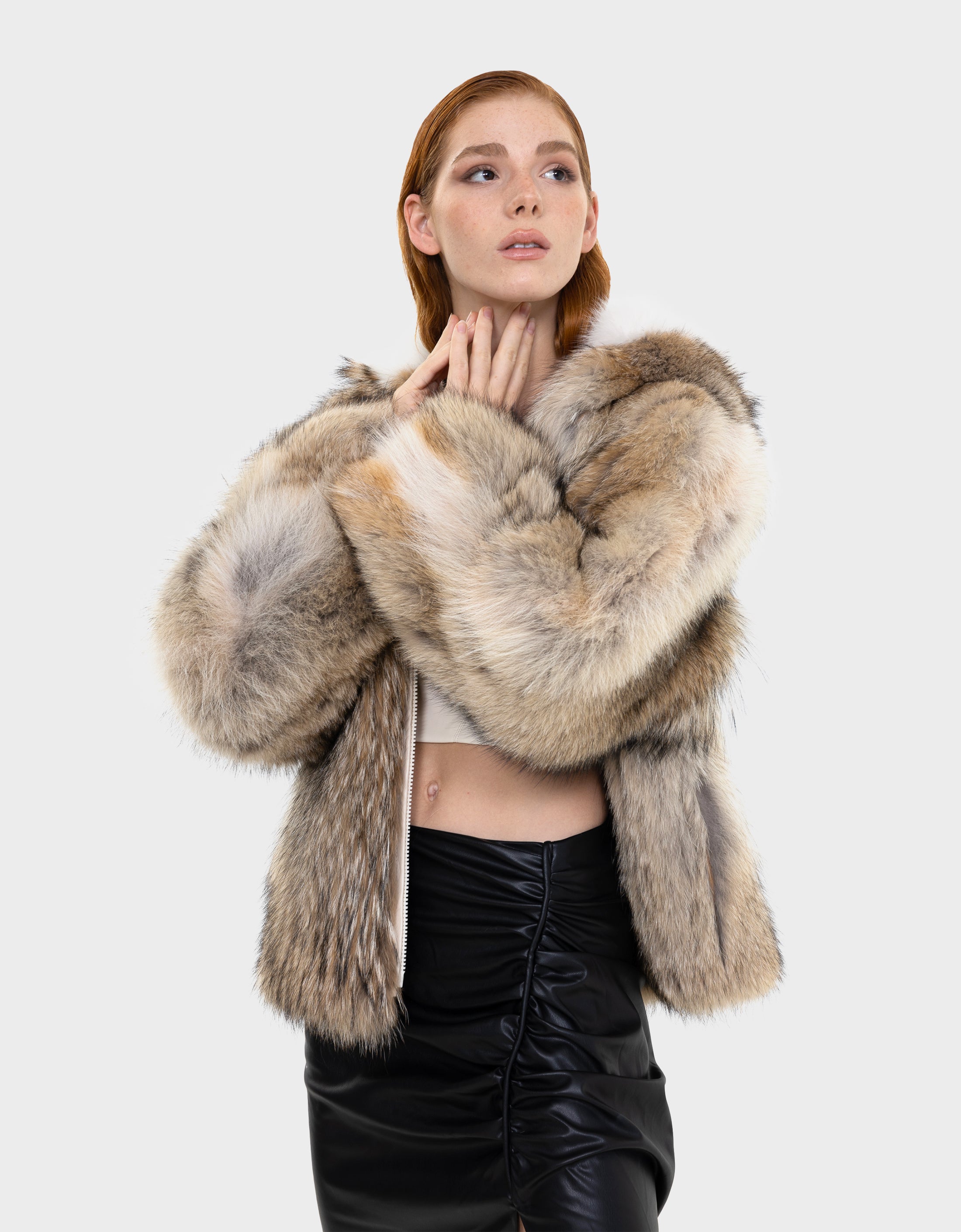 Evelyn Natural Fur Coat