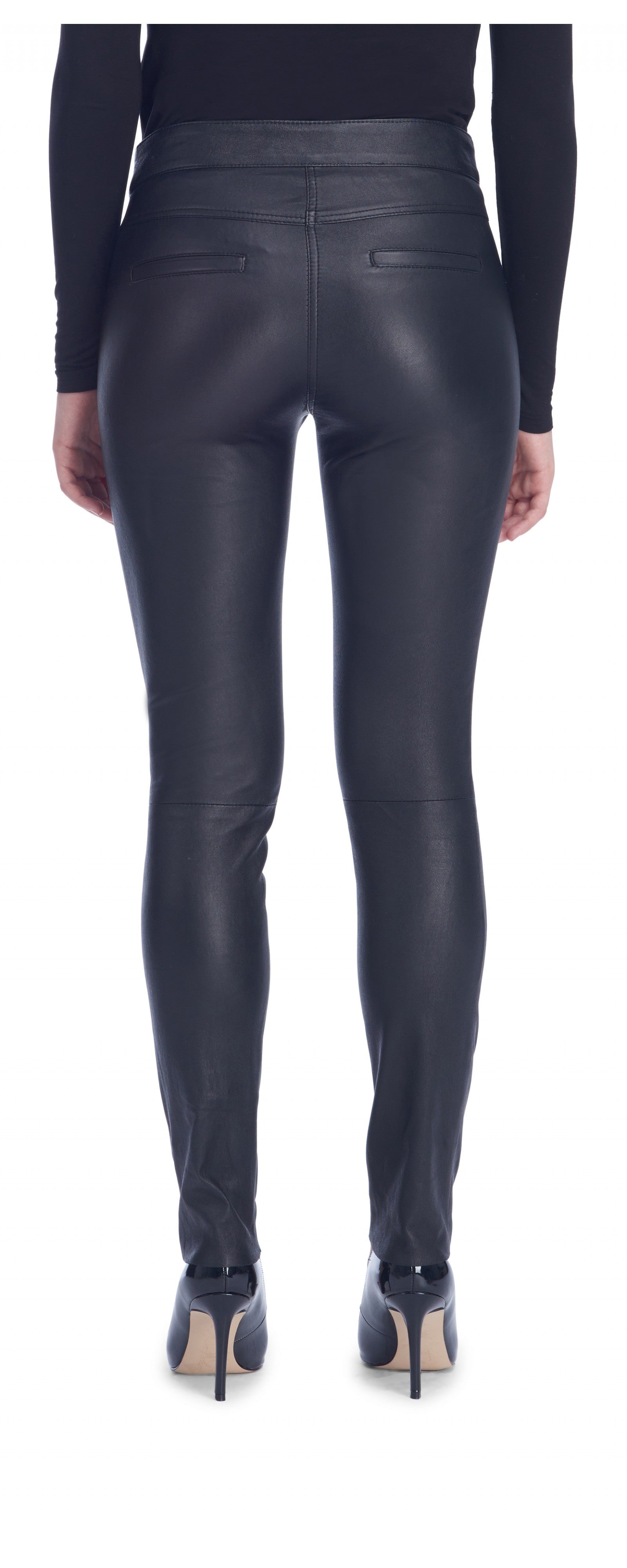 Faux leather pants thermal winter warm women's pants MW+Zipper white –  MWPants