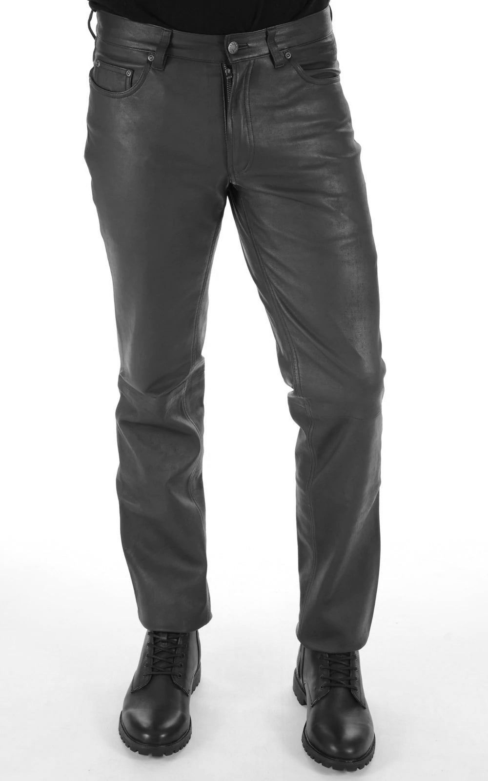 Maddox Mens Leather Pants | Black