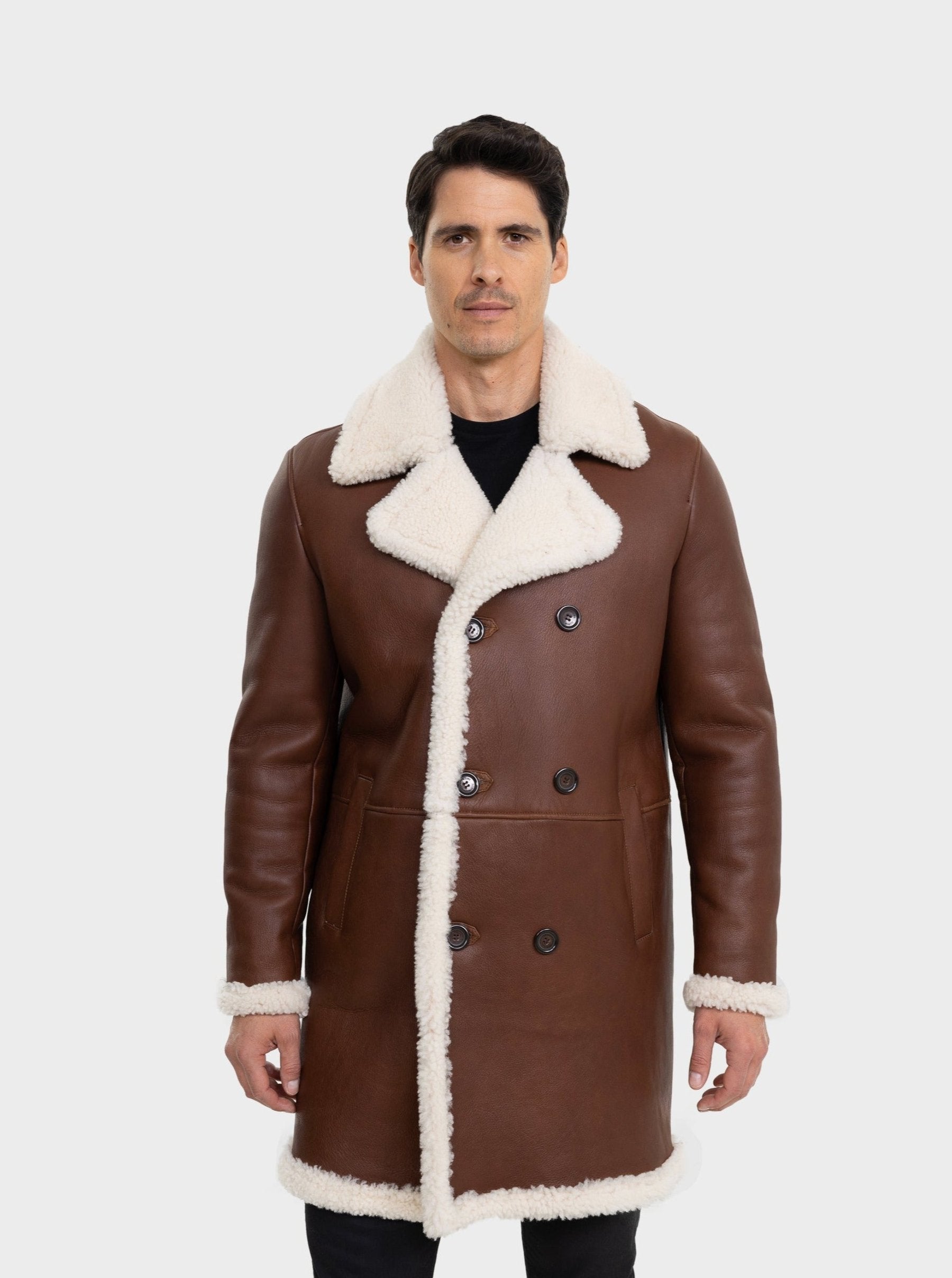 Nick Mens Shearling Trench Coat